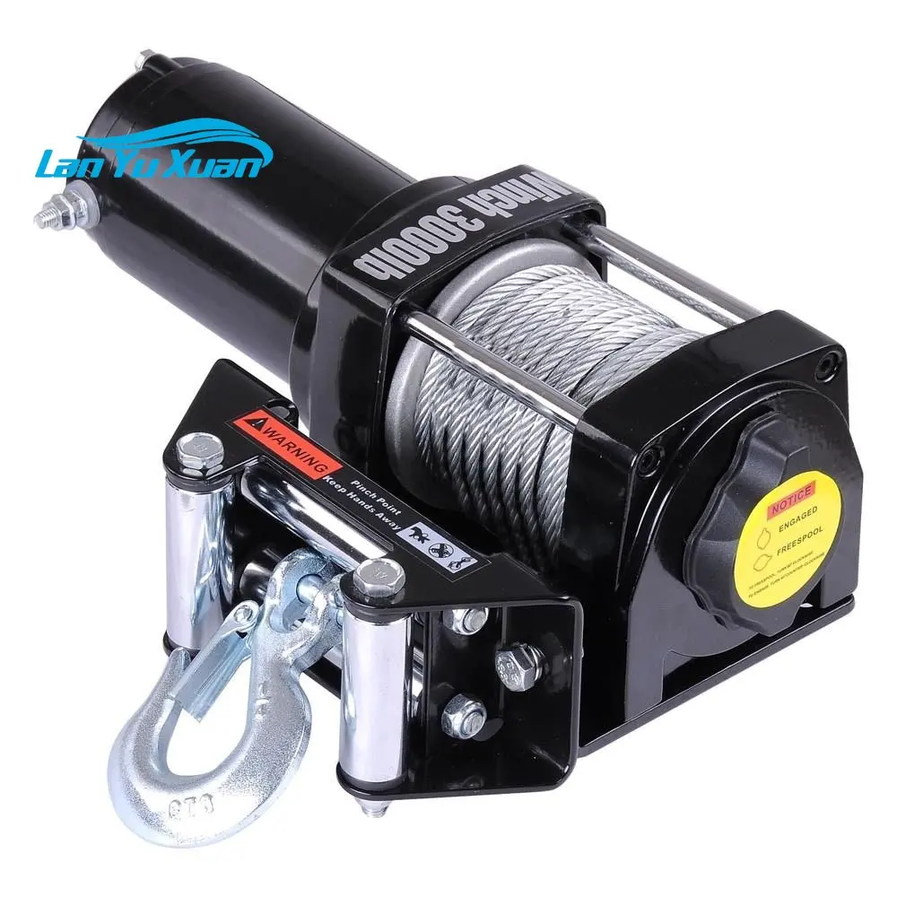 

3000lbs electric winch 12/24v small winch Outdoor rescue Car rescue