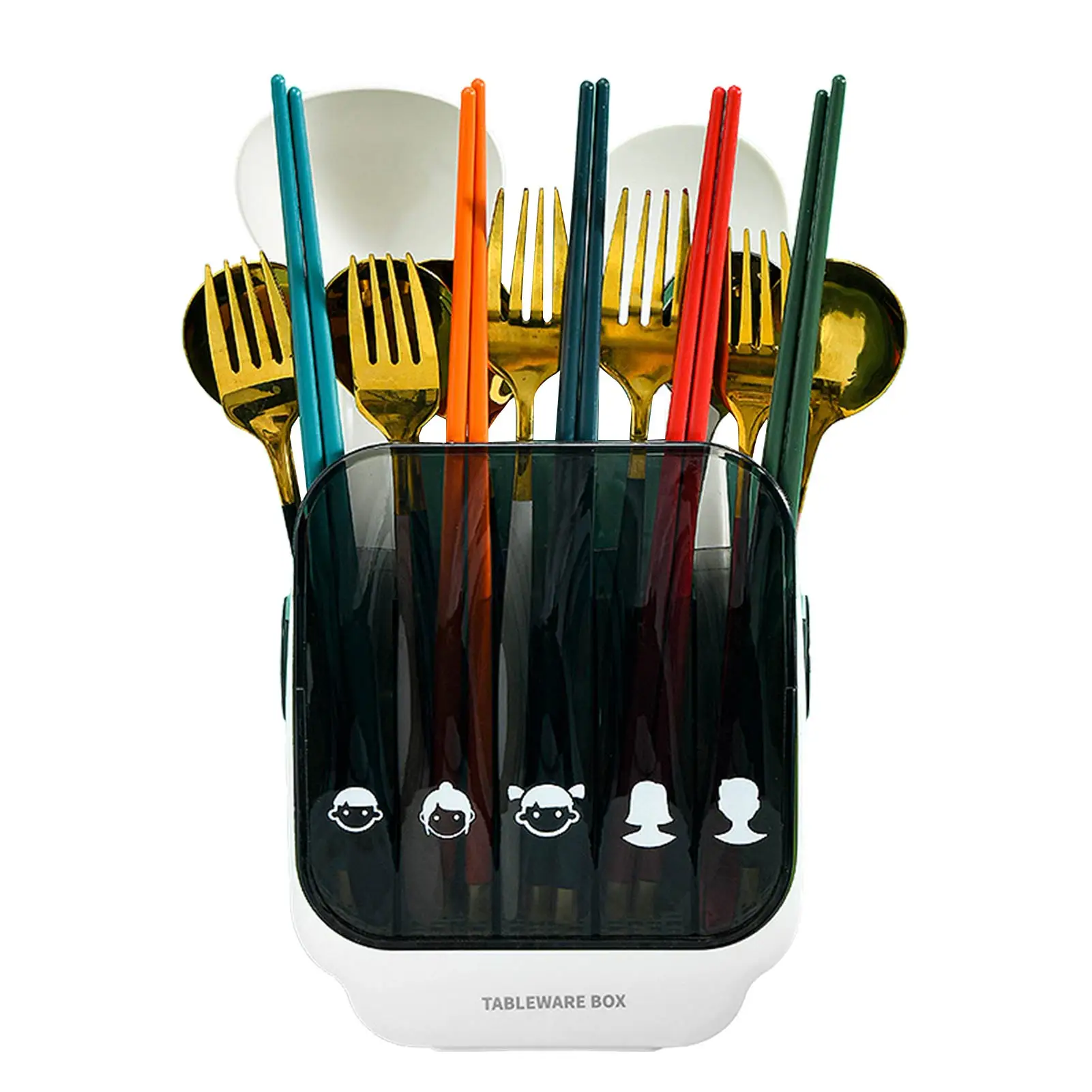

Wall Mounted Kitchen Utensil Organizer Kitchen Utensils Containers With Non-Drill Traceless Glue Cutlery Organizer With 5