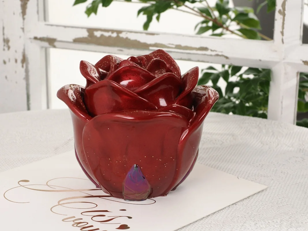 3D банка для хранения розы Фотополимерная форма искусственный кристалл с крышкой