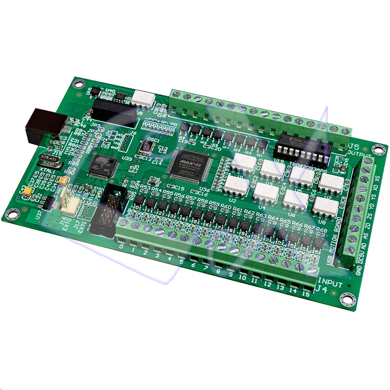 Freeshipping 4 axis MACH3 CNC USB free drive 200KHz output engraving machine control interface card / tool / speed / handwheel
