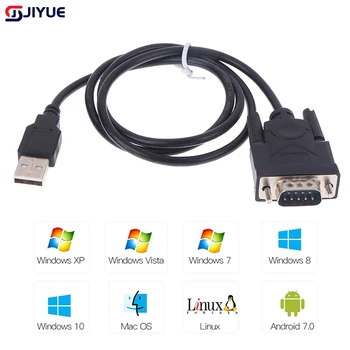 USB RS232-DB 9 핀 수 케이블 어댑터 컨버터, Win 7 8 10 Pro 시스템 지원, 다양한 직렬 장치 케이블 75cm