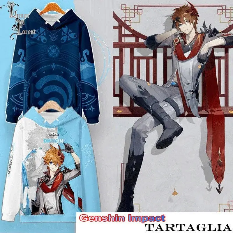 

Новинка, Осенний Модный свитшот с длинными рукавами для мужчин и женщин Genshin Impact tataglia Childe с 3D принтом