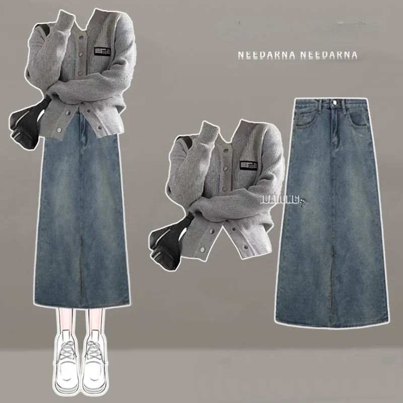 Женская зимняя одежда джинсовый костюм для полных девушек высококачественный