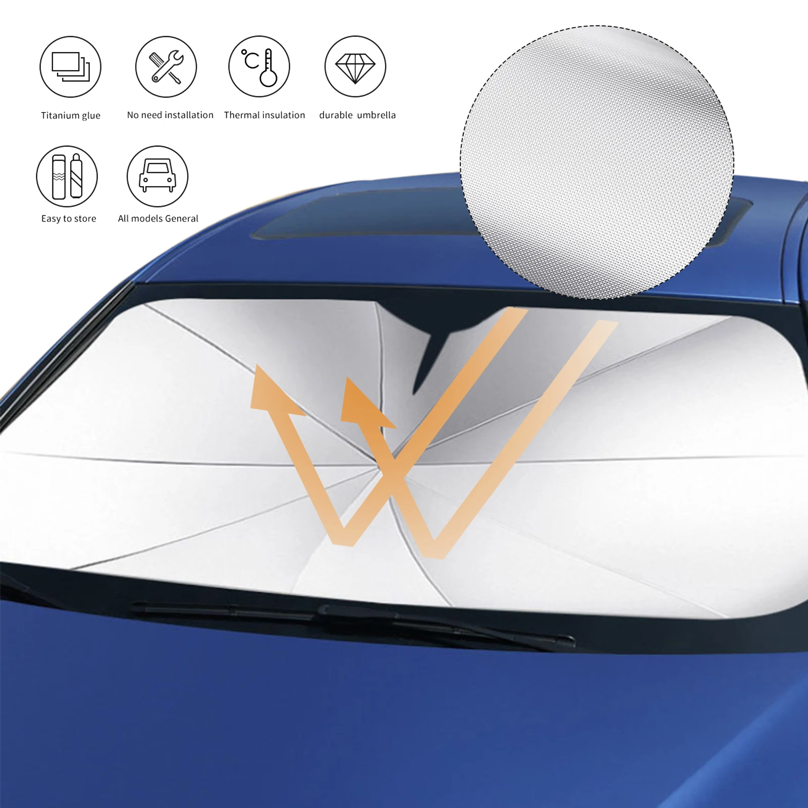 

Car Shade Car Windshield Sun Shade Umbrella Front Windshield Sun Protection Umbrella Universal Foldable Car Sunshade Cover