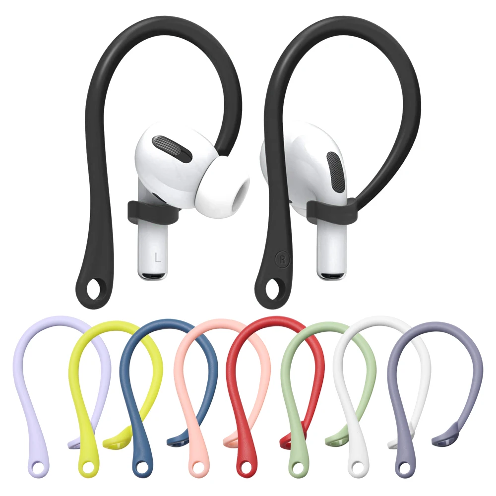 

Fashion 1 Pair Silicone Anti-lost Earhook for Apple AirPods 1 2 3 Pro Sports Anti-drop Ear Hook Wireless Earphone Ear Hook Black