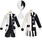 Danganronpa V3 Косплей Монокума Костюм Униформа костюм Monomi Хэллоуин Карнавальная одежда пальто юбка брюки
