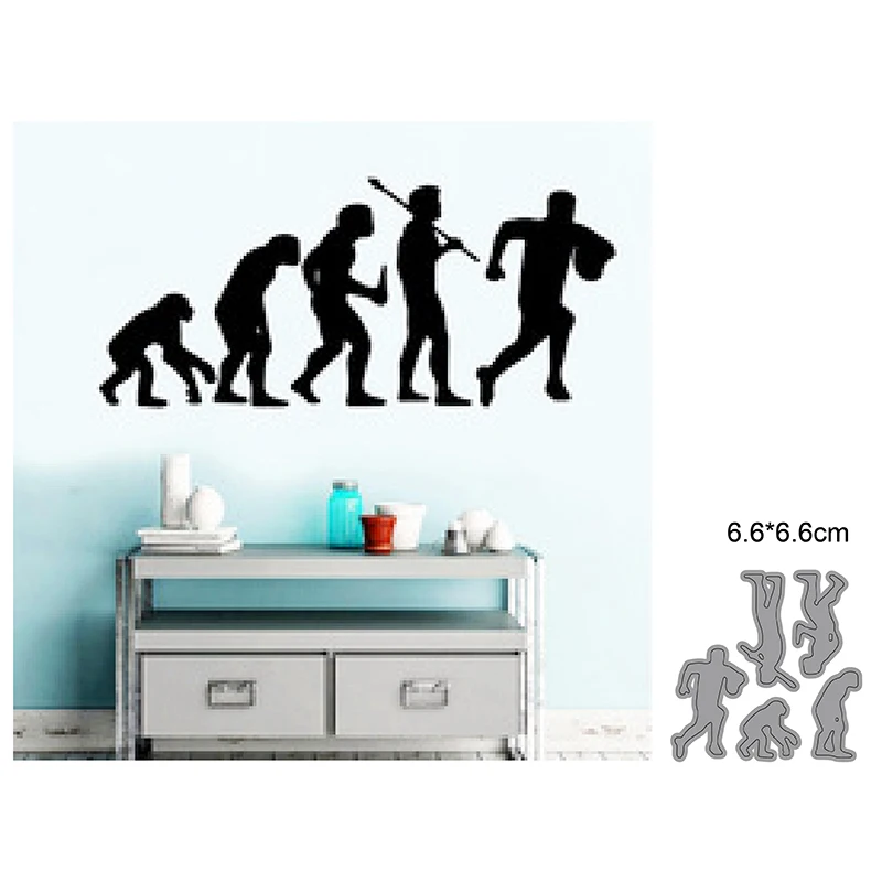 

Human Evolution Set Decor Metal Cutting Dies Scrapbooking Stamps Embossing Paper Cards Border Template Punch Stencils DIY