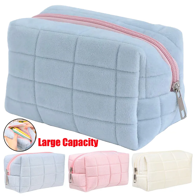 

Large Capacity Plush Cosmetic Storage Bag Women Makeup Organizer Handbag Stationery Bag Pencil Case Pencilcase Pen Box Supplies