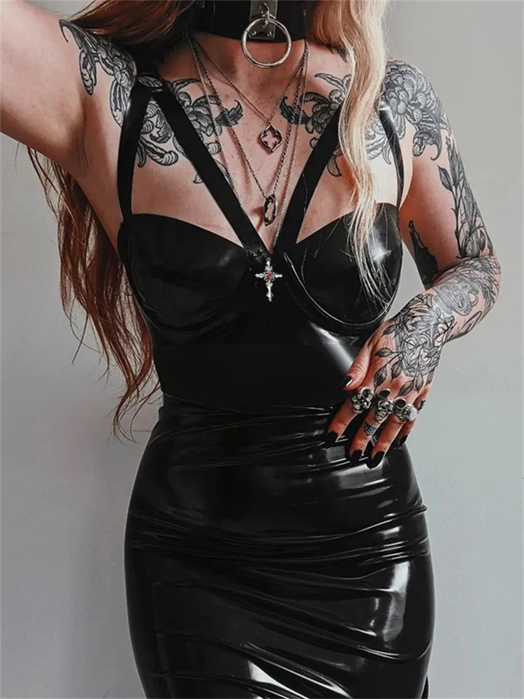 

Винтажное летнее готическое сексуальное черное платье Y2K в стиле ретро, Лолита, кружевное мини-платье без рукавов, эстетичная мода, женские трапециевидные платья