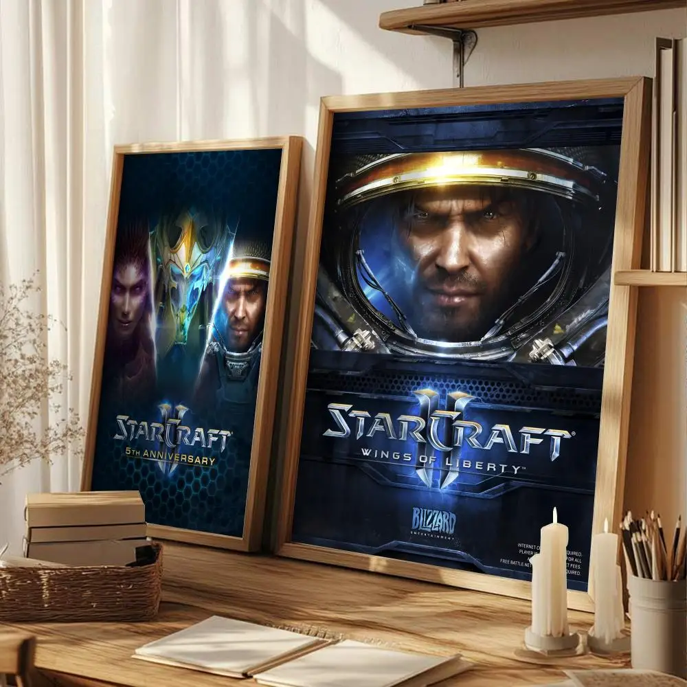 Фото Игра S-StarCraft 2, постер, художественная живопись, постер с принтами, украшение для дома, спальни, гостиной, подарок №3