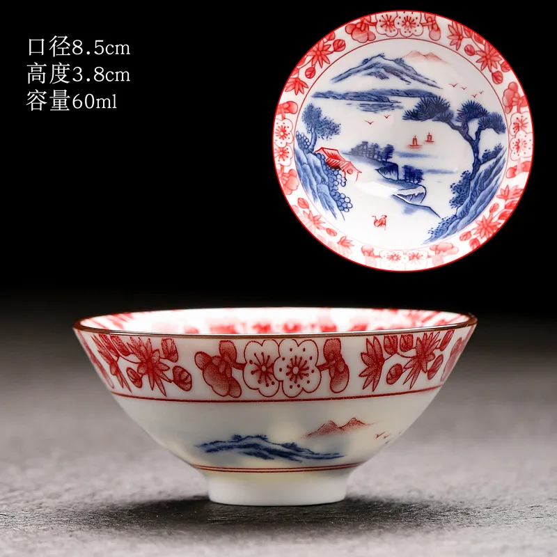 Китайские синие и белые фарфоровые чайные бутики чайная чаша аксессуары для чайного набора портативная чашка-мастер принадлежности для чайного стола
