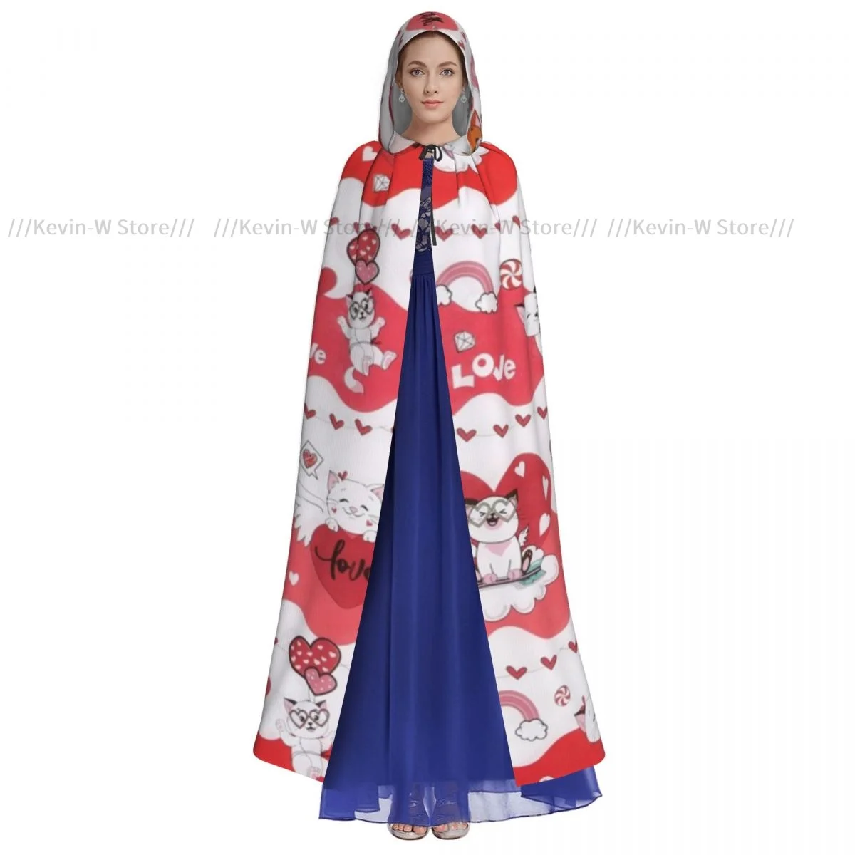 Фотофон с капюшоном японские счастливые кошки средневековый костюм ведьмы