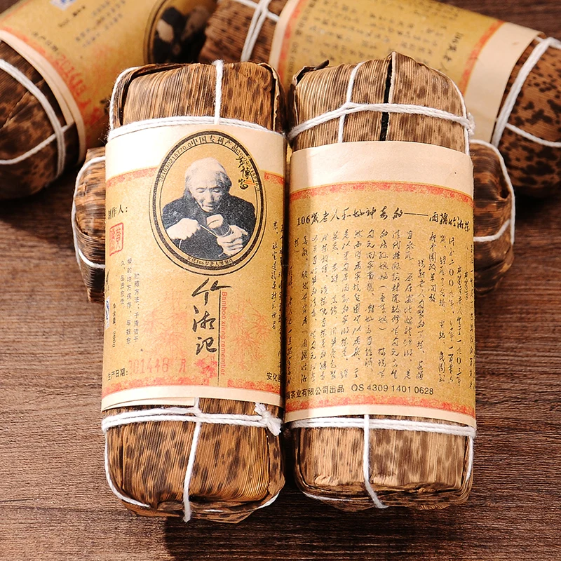 

200g Chinese HuNan Anhua Tea Special Grade Bamboo Packing Pure Manual To Suppress Black Red Tea For Lower Blood Pressure