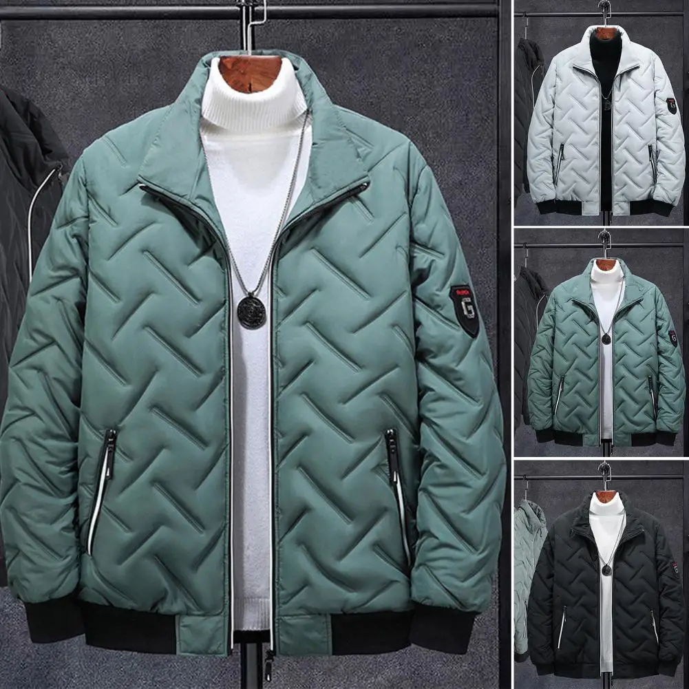 Men Coat T Pattern Male Cotton Padded Ribbing Bottom Pockets Jacket   Jacket Coat  Streetwear