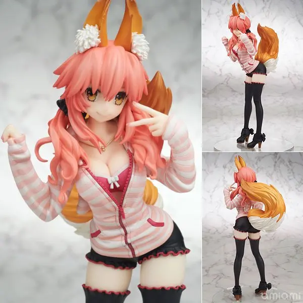 

25CM Fate/EXTRA CCC Caster Sexy Girl Tamamo No Mae Figure Animal Fox Ears Ver Model Collection Anime Figuring