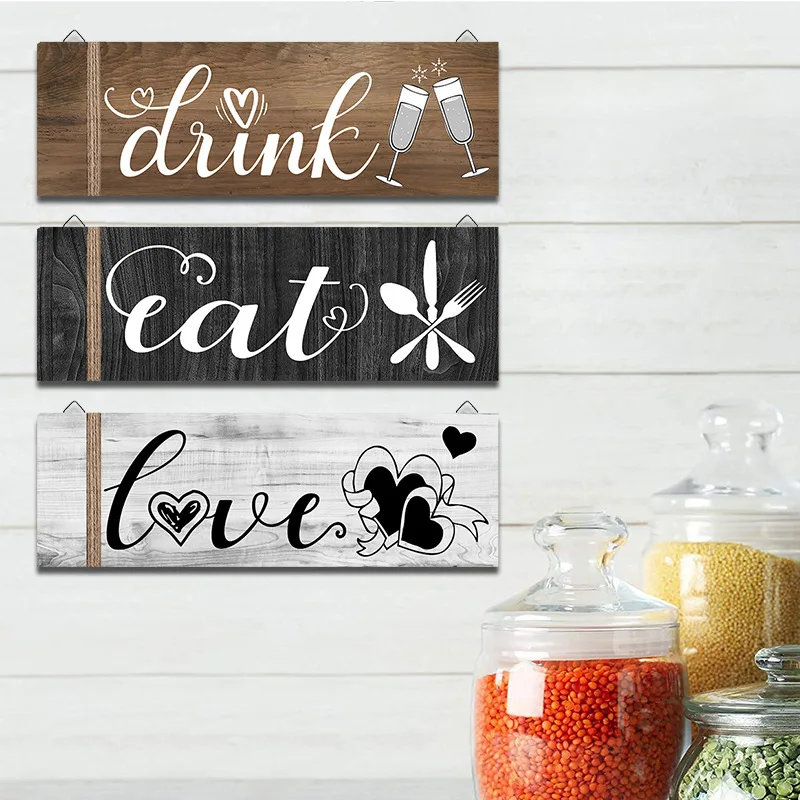 Kitchen Restaurant Wall Decoration Wooden Sign Festival Atmosphere House Number Pendant |