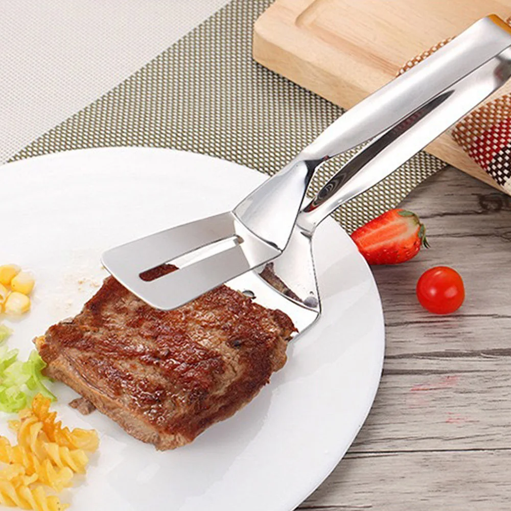 

Stainless Steel Frying Shovel Pancake Clip Fried Fish Shovel Pizza Steak Clip Barbecue Grilling Tong Kitchen Clamp Cooking Tool