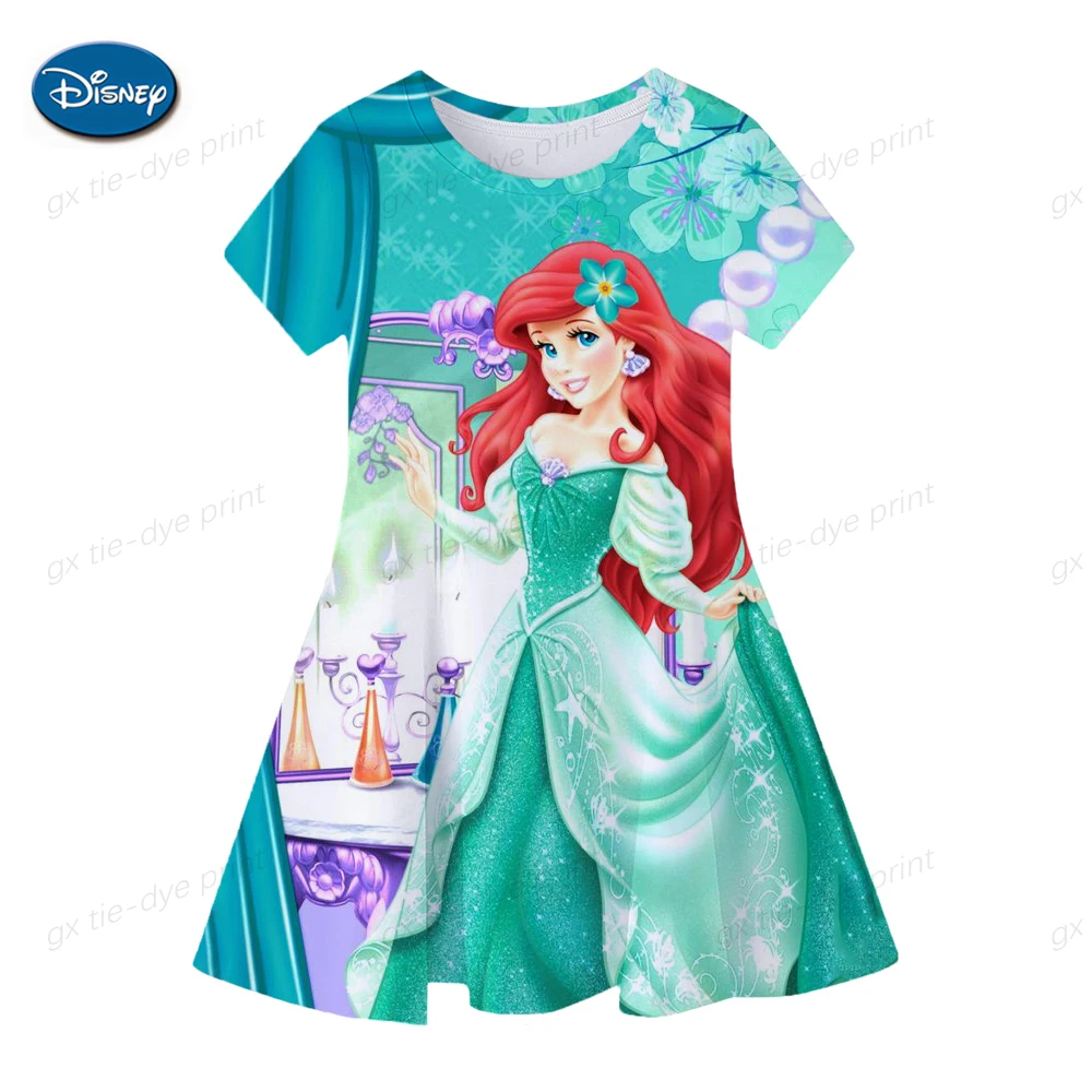 

Платье принцессы для девочек с юбкой-годе, детские платья Ариэль в повседневном стиле для маленьких девочек, детская одежда, искусственная юбка, одежда