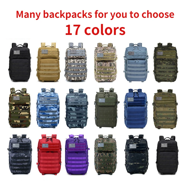

50L Camouflage Army Backpack Men Military Tactical Bags Assault Molle backpack Hunting Trekking Rucksack Waterproof Bug Out Bag