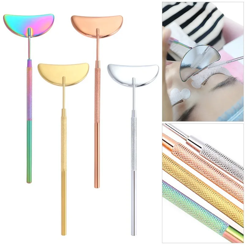 

Eyelash Mirror Crescent Square Multifunction Magnifying Makeup Mirror Long Handle Mirror Checking Lash Extension Grafting Tools