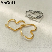 s925 needle trendy jewelry heart earrings 2022 new trend sweet temperament golden silvery drop earrings for women gifts