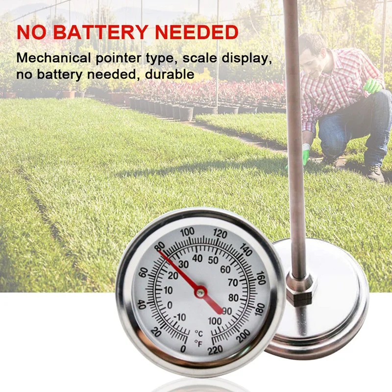 Термометр для компостной почвы с длинным стержнем — быстрый отклик из