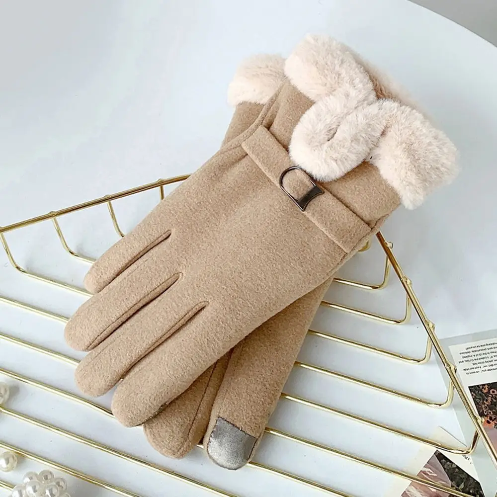 

Skiing Outdoor Driving Keep Warm Anti-skid Fashion Accessories TouchScreen Gloves Full Finger Gloves Suede Mittens