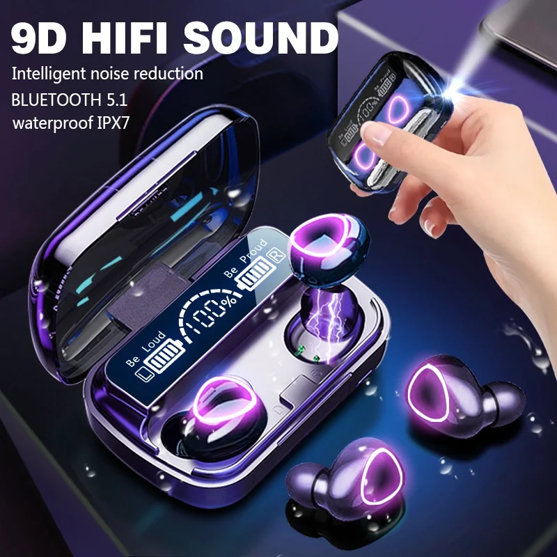 Новые беспроводные наушники M10 TWS 2500 мАч с зарядным устройством Bluetooth-совместимые