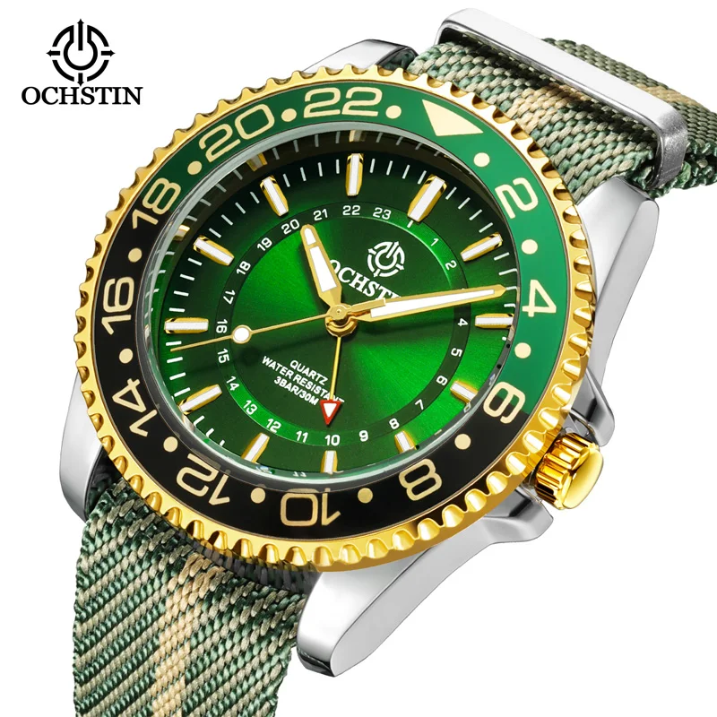 

OCHSTIN 2022 Watch For Man Quartz Men Watches Luminous Dial Green Male Clock Pilot Fashion Business Wristwatch Relogio Masculino