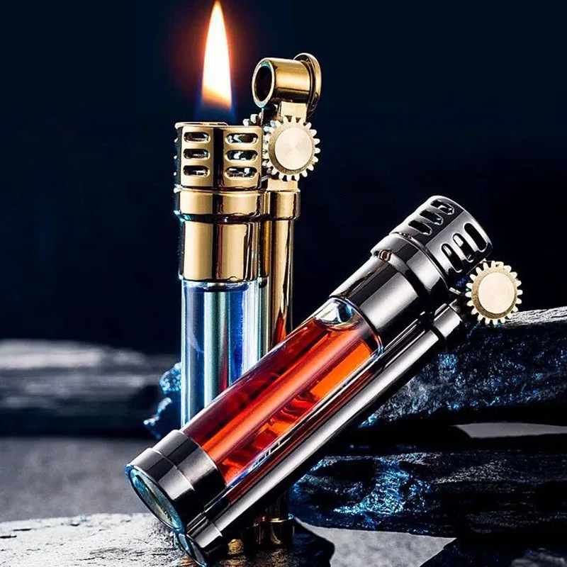 

Zorro модная прозрачная Бензобак керосиновая Зажигалка Креативный шлифовальный круг портативный подвесной металлический прикуриватель