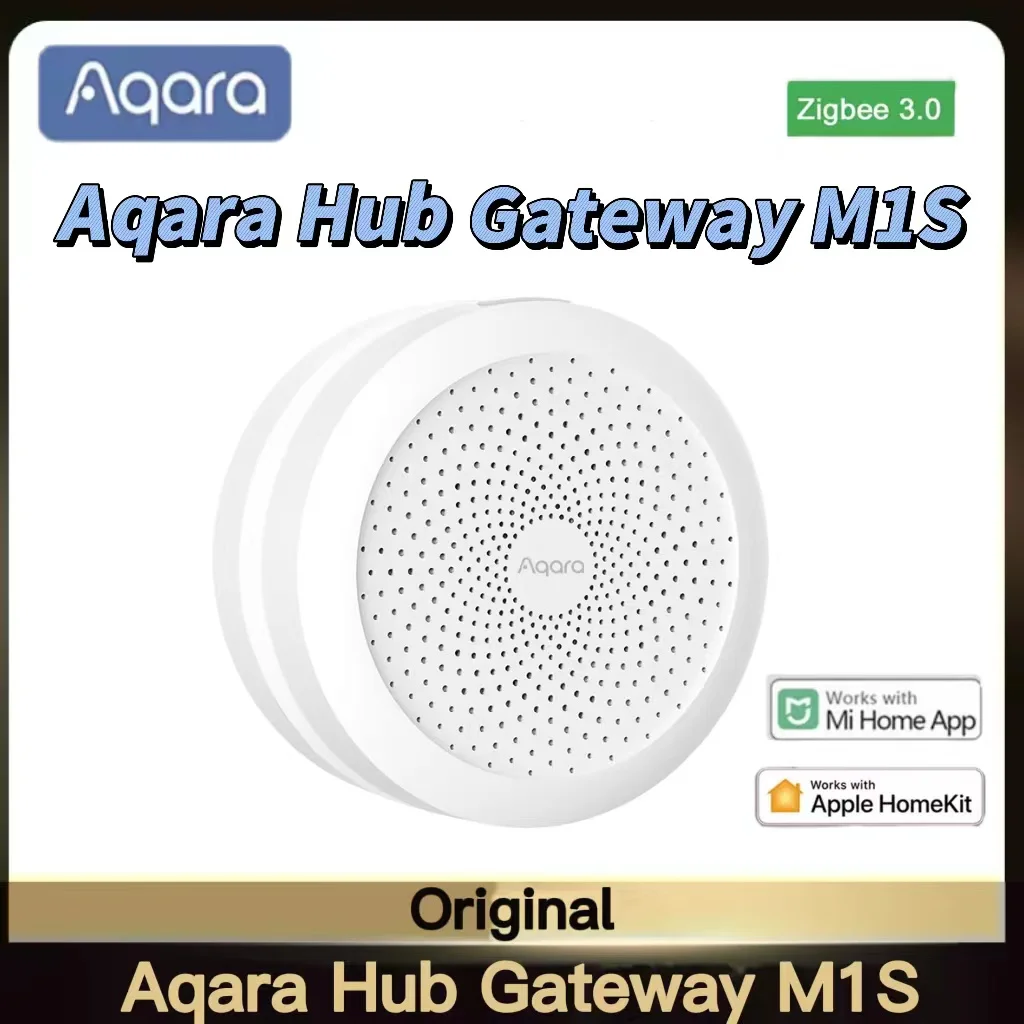 

2022 Newest Aqara M1S Hub Gateway Zigbee 3.0 with RGB Led Night Light Siri Voice APP Remote Control Home Work Mijia APP HomeKit