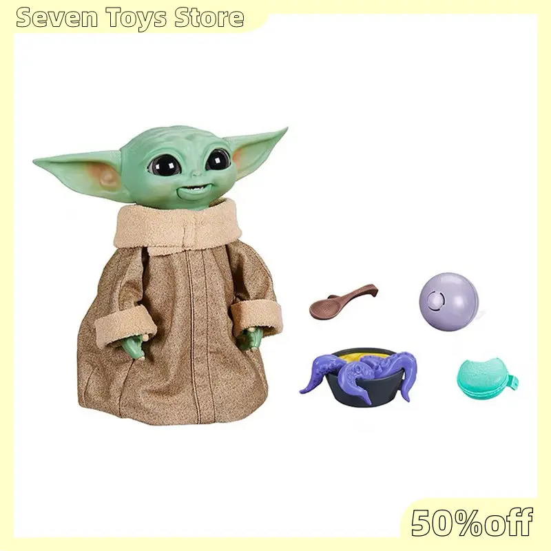 Фото Новая официальная электронная игрушка Star Wars The Mandalorian Grogu Baby Yoda со звуком и интерактивными функциями, коллекционный подарок для взрослых №5