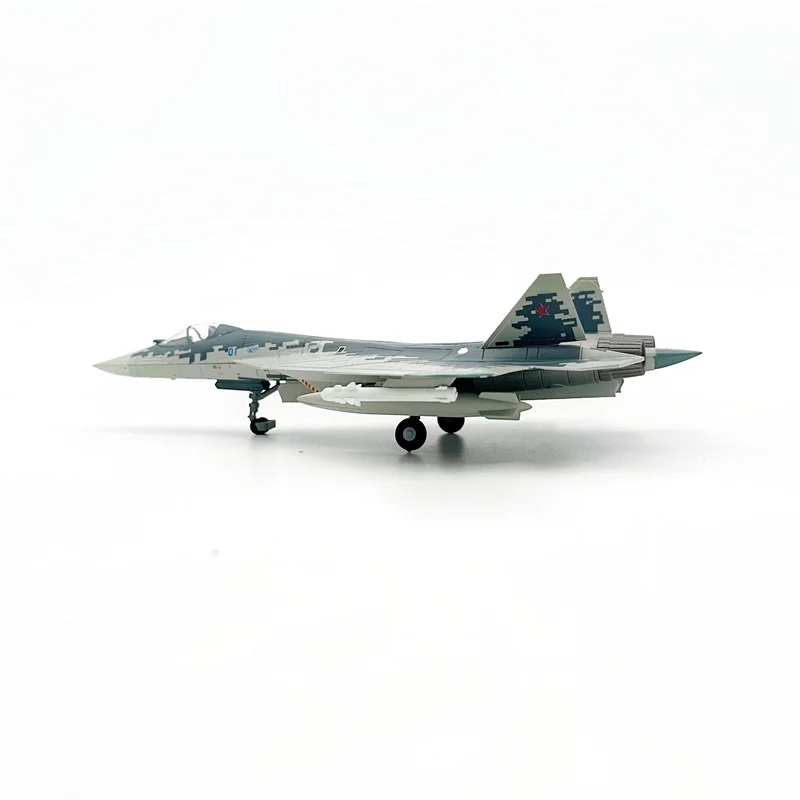 Фото Модель истребителя ВВС России СУ-57 (SU-57) в масштабе 1:100, коллекционная, из сплава, для декора. №3