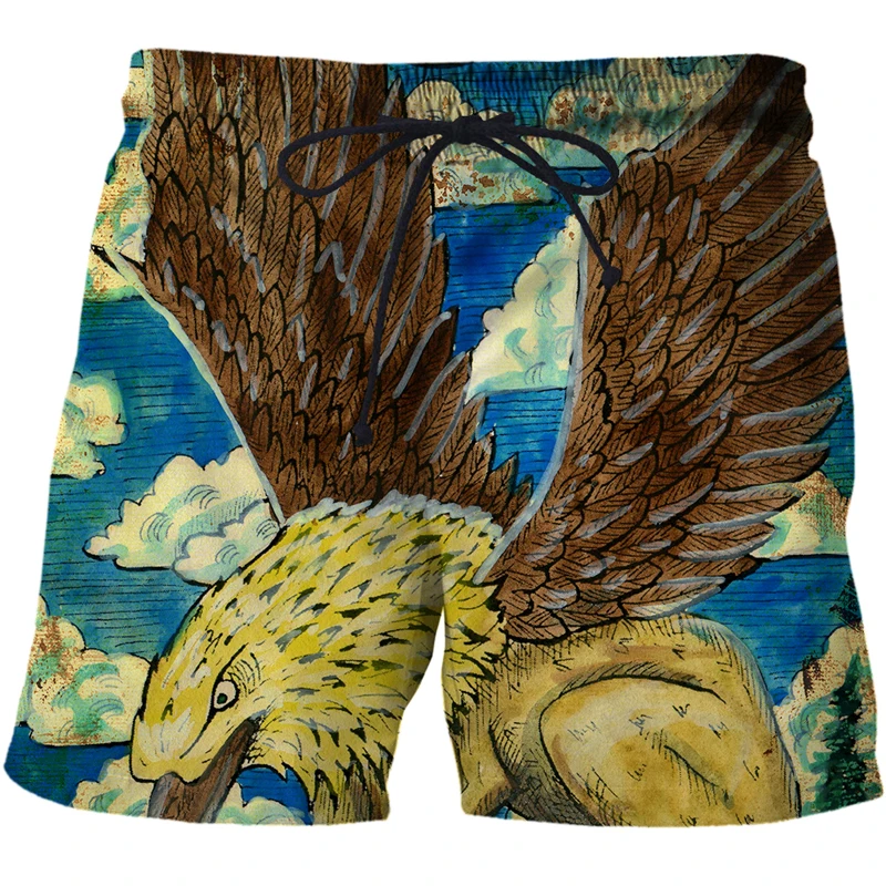 Мужские пляжные шорты с 3D-принтом быстросохнущие штаны для фитнеса принтом