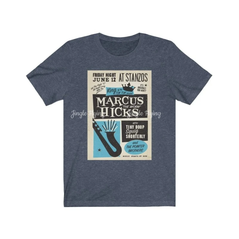 Marcus The Worm Hicks Винтажная рубашка с плакатом в стиле джаза Футболка унисекс