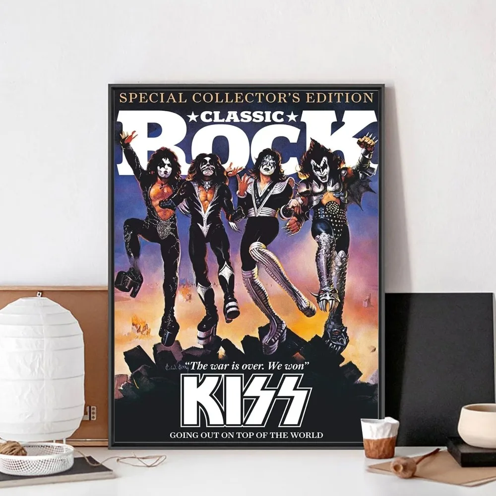 Отображение группы рок в бумаге из крафт-бумаги винтажный без рамки для бара