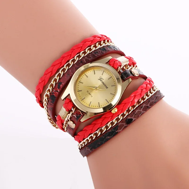 2023 Punk New Popular Quartz Women Advanced Handwoven Snake Skin Pattern Personalized Bracelet Versatile Accessories Watch
