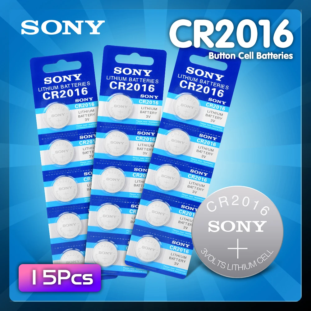

15pcs/lot For Sony CR2016 3V Lithium Battery For car key watch remote control toy 2016 ECR2016 GPCR2016 Button Battery