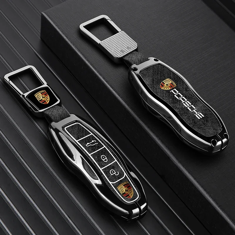 Фото Чехол для ключей автомобиля из цинкового сплава для Porsche Cayenne, Panamera, Macan, 911, Panamera Spyder, Carrera, Boxster, Cay №3