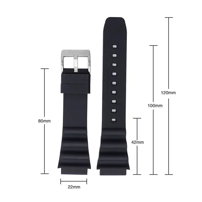 20MM 22MM Silicone SKX007 Turtle Small MM Watch Band Strap Suitable For SKX Tuna SKX007 SUB Diving Watch