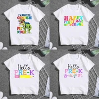 hello preschool childrens t shirt pre k first day of school t shirt pre k tshirt kids boy girls lovely back to shcool clothes