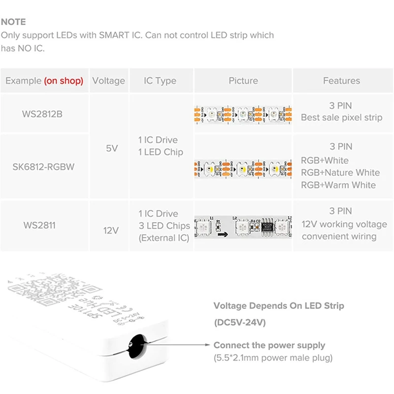 Bluetooth-контроллер для смартфонов WS2812B SK6812 RGB/RGBW