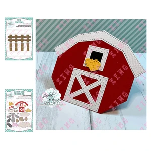 2022 Octagon Treat Box Farm Fence Metal Cutting Dies Scrapbook Decoration Embossing Template Diy Gift Card Handmade Craft Molds