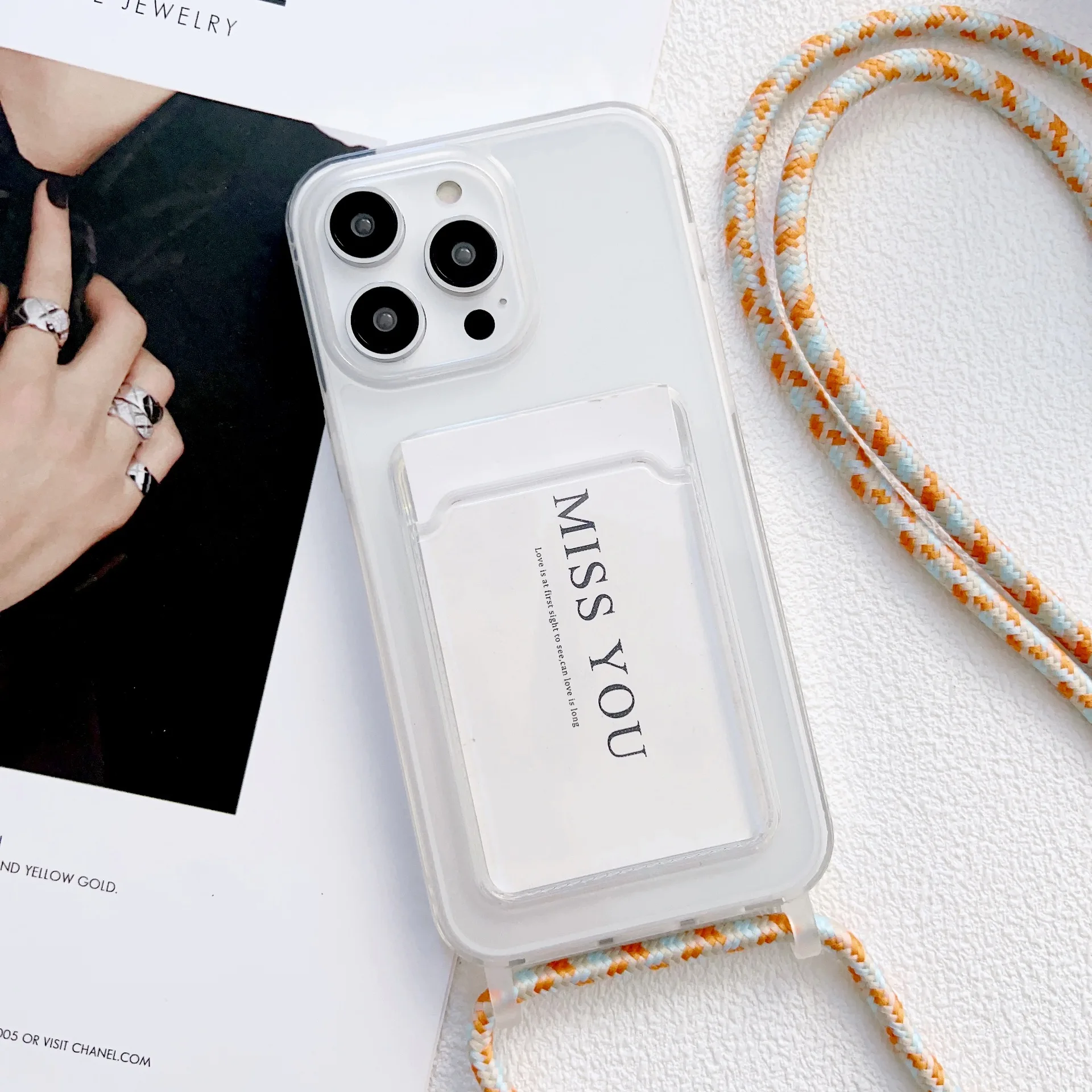 

Crossbody Lanyard phone Case For iphone 14 Pro Max 13 12 11 XR XS Plus Neck Rope Necklace Strap Cord Silicone With Cover