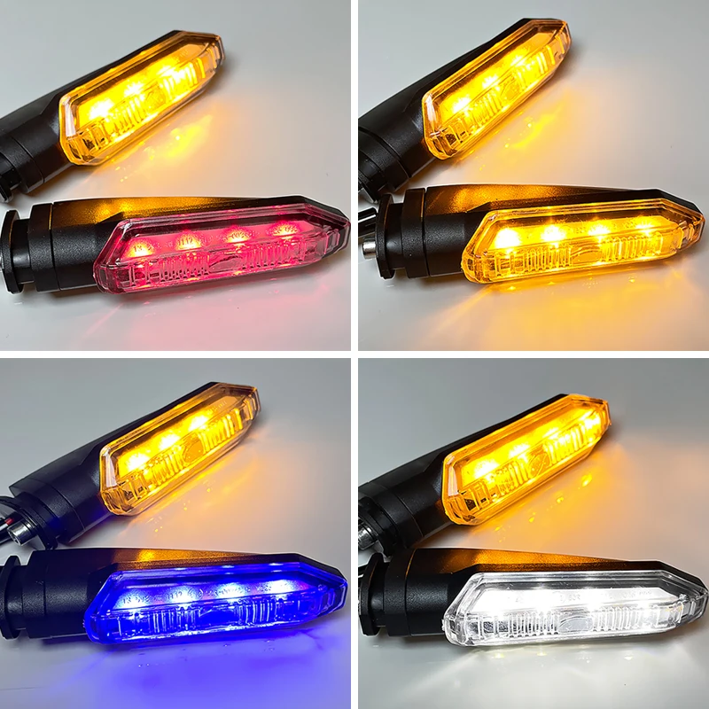 12 В мотоциклетные светодиодные указатели поворота Янтарный проточной воды