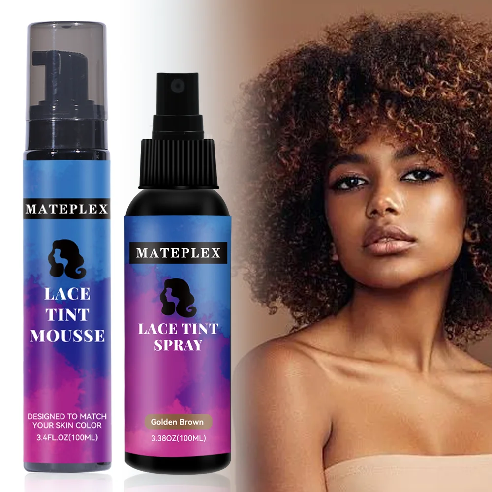 For Wig Frontal Wig Tint Foam Mousse Dark Brown Waterproof Wig Knots Healer Light Brown Hair Dyeing Spray