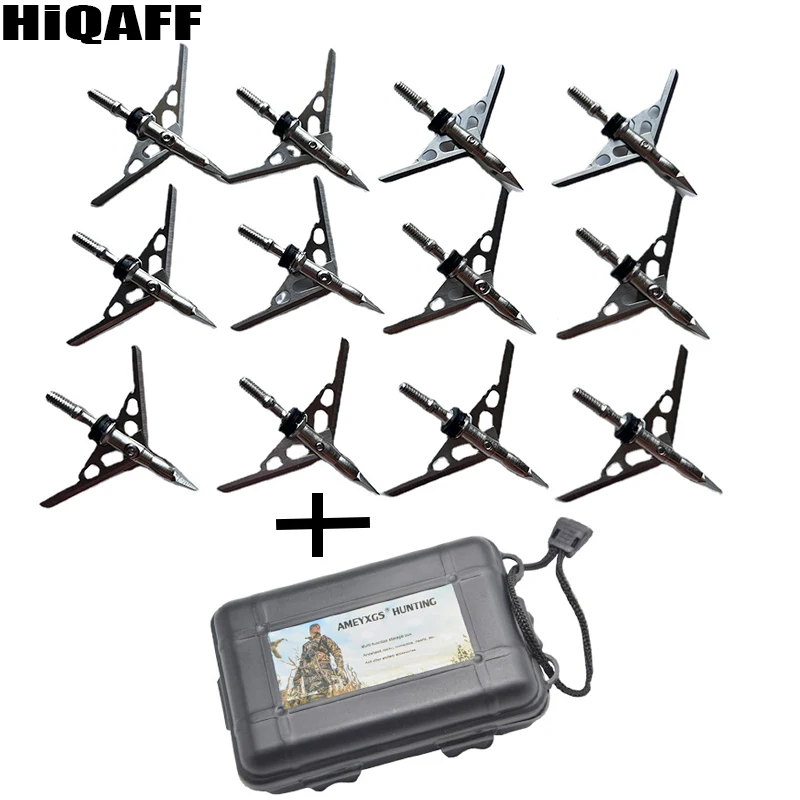 12 шт. наконечники стрелы для стрельбы из лука 100gn стрел с 2 лезвиями охоты |