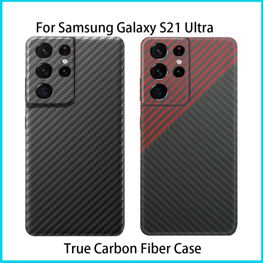 

Smhdmy Real Pure Carbon Fiber Protective Case For Samsung Galaxy S21 Ultra Ultra-Thin Aramid Carbon Fiber Case Hard Cover
