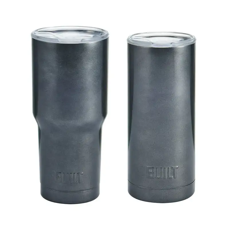 

"Beautiful Gunmetal 20-Ounce & 30-Ounce Double Wall Stainless Steel Tumblers - Perfect for Enjoying Hot or Cold Beverages".