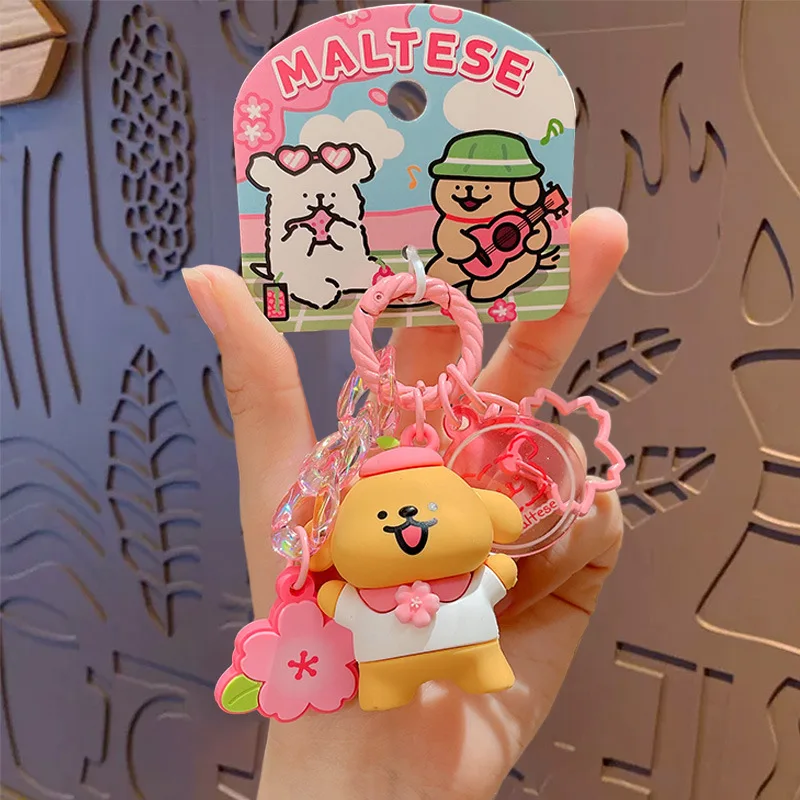 

Брелок MINISO Maltese с анимацией, милый школьный подарок для детей на день рождения